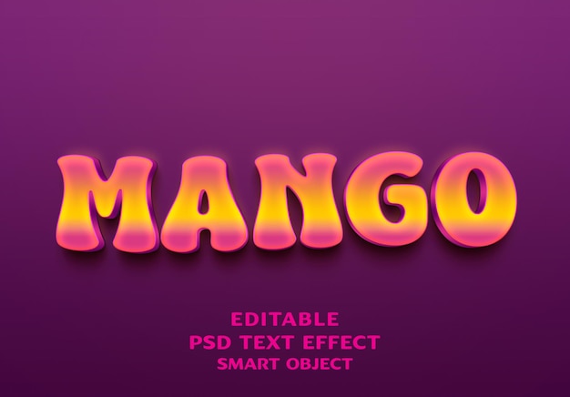 Diseño de efectos de texto Mango 3D