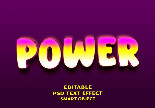 diseño de efectos de texto power 3d