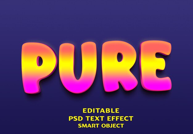 PSD diseño de efectos de texto puro en 3d