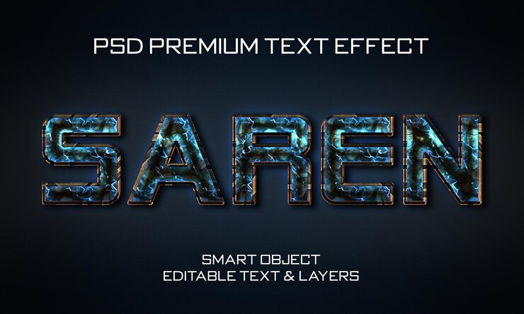 PSD diseño de efectos de texto saren scifi