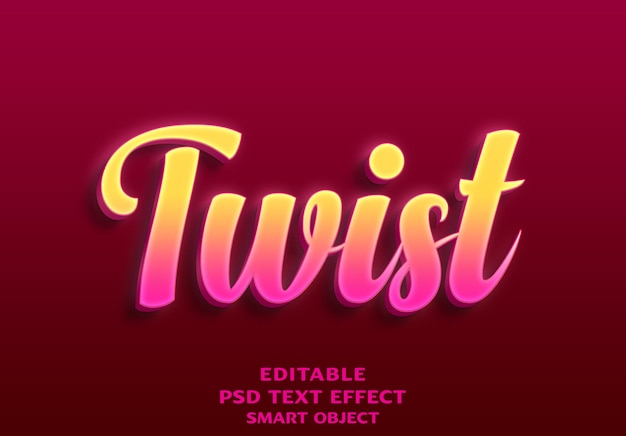 PSD diseño de efectos de texto twist 3d