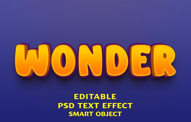 Diseño de efectos de texto Wonder 3D