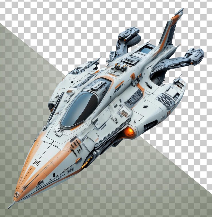 PSD diseño elegante y futurista de la nave espacial