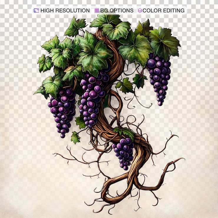 PSD diseño elegante del logotipo de grapevine con fines de marca