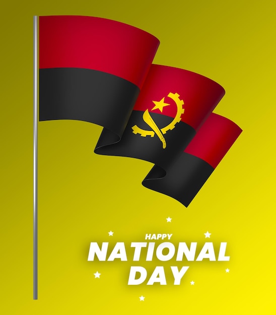 PSD el diseño del elemento de la bandera de angola el día de la independencia nacional