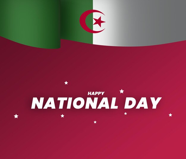 Diseño del elemento de la bandera de argelia día nacional de la independencia estandarte cinta psd