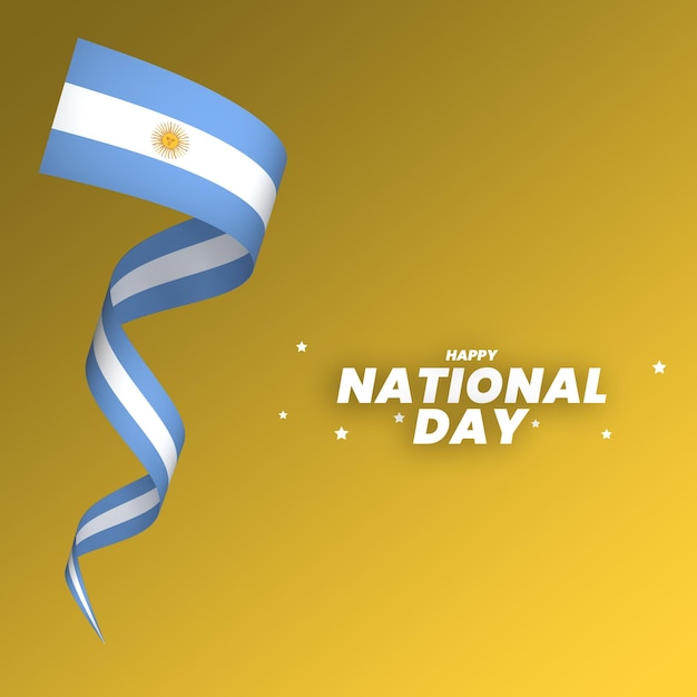 Diseño del elemento de la bandera de Argentina Día de la Independencia nacional estandarte cinta psd