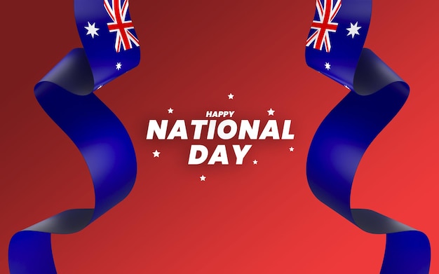 PSD diseño del elemento de la bandera de australia día de la independencia nacional estandarte cinta psd