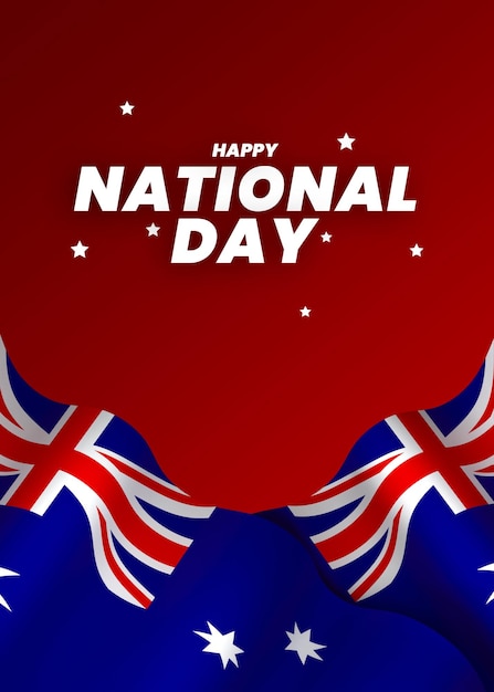 PSD diseño del elemento de la bandera de australia día de la independencia nacional estandarte cinta psd