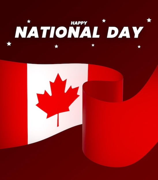 Diseño del elemento de la bandera de Canadá día nacional de la independencia estandarte cinta psd