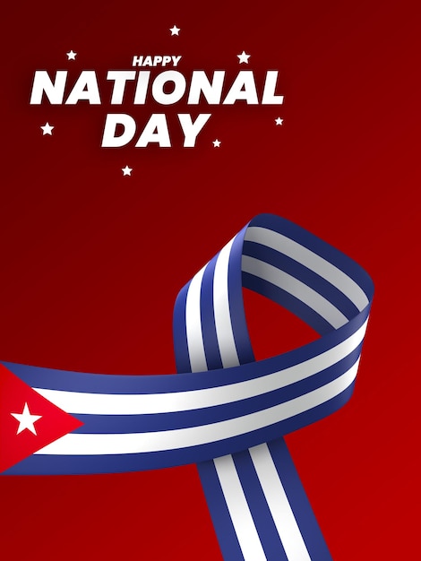 PSD el diseño del elemento de la bandera de cuba el día de la independencia nacional