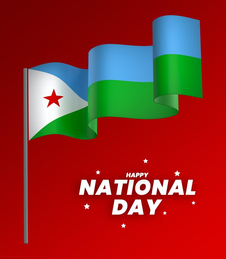 PSD el diseño del elemento de la bandera de djibouti el día de la independencia nacional