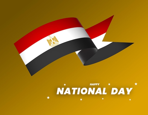 El diseño del elemento de la bandera de Egipto el día nacional de la independencia del estandarte de la cinta psd