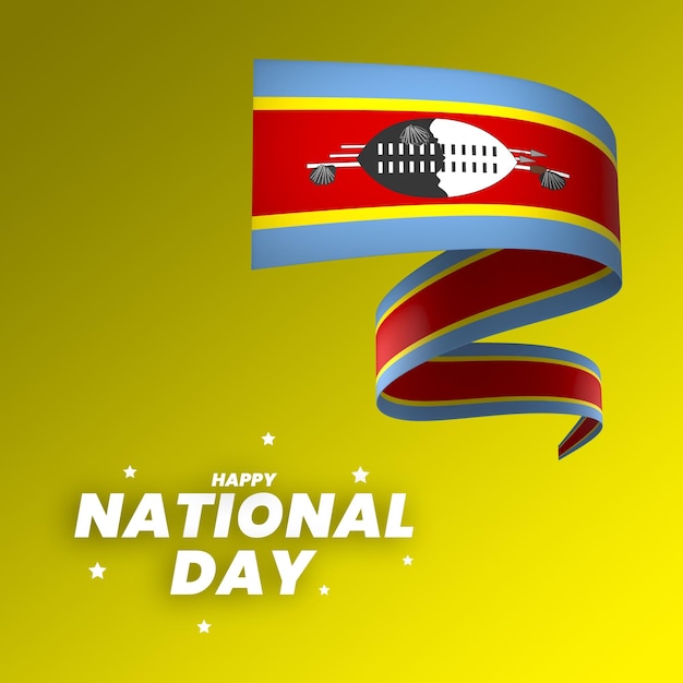 PSD diseño de elemento de bandera de eswatini cinta de banner del día de la independencia nacional psd