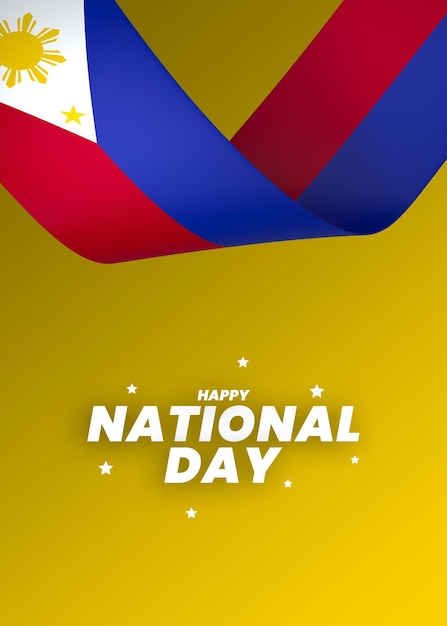 Diseño del elemento de la bandera de Filipinas día nacional de la independencia estandarte cinta psd