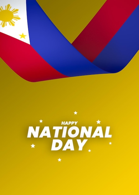 PSD diseño del elemento de la bandera de filipinas día nacional de la independencia estandarte cinta psd