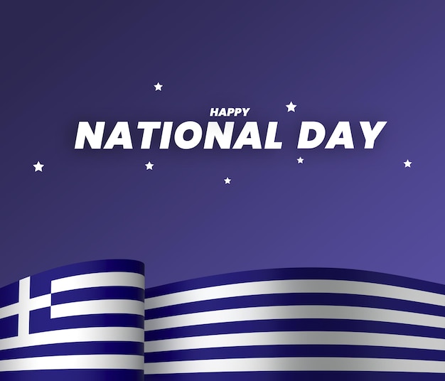 Diseño del elemento de la bandera de grecia día de la independencia nacional estandarte cinta psd