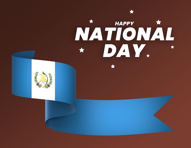 PSD diseño del elemento de la bandera de guatemala día de la independencia nacional bandera cinta psd