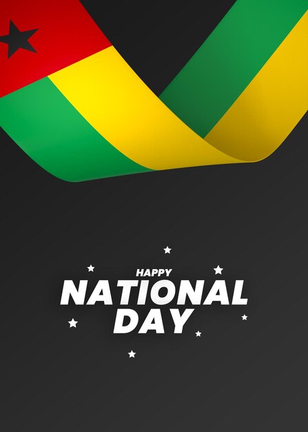 El diseño del elemento de la bandera de Guinea-Bissau el día nacional de la independencia del estandarte de la cinta psd