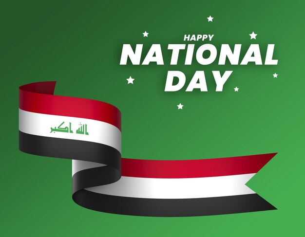 PSD el diseño del elemento de la bandera de irak el día de la independencia nacional estandarte cinta psd