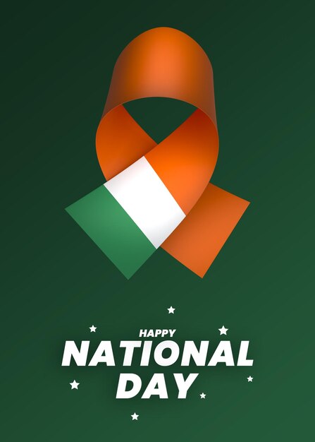 Diseño del elemento de la bandera de irlanda día de la independencia nacional estandarte cinta psd