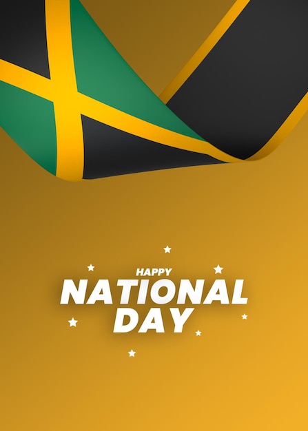 PSD el diseño del elemento de la bandera de jamaica el día nacional de la independencia del estandarte de la cinta psd