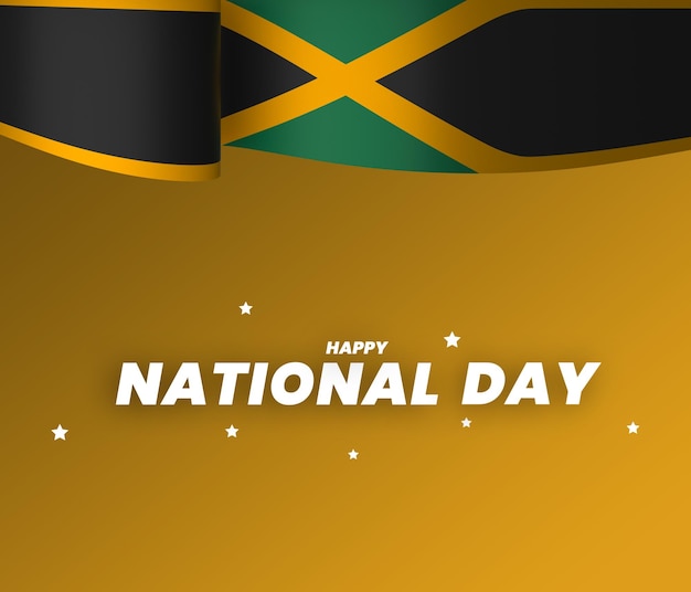 El diseño del elemento de la bandera de jamaica el día nacional de la independencia del estandarte de la cinta psd