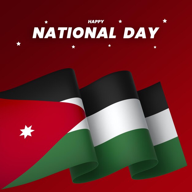 PSD diseño del elemento de la bandera de jordania día de la independencia nacional estandarte cinta psd