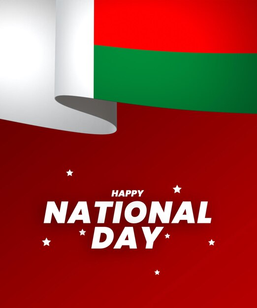 PSD el diseño del elemento de la bandera de madagascar el día de la independencia nacional