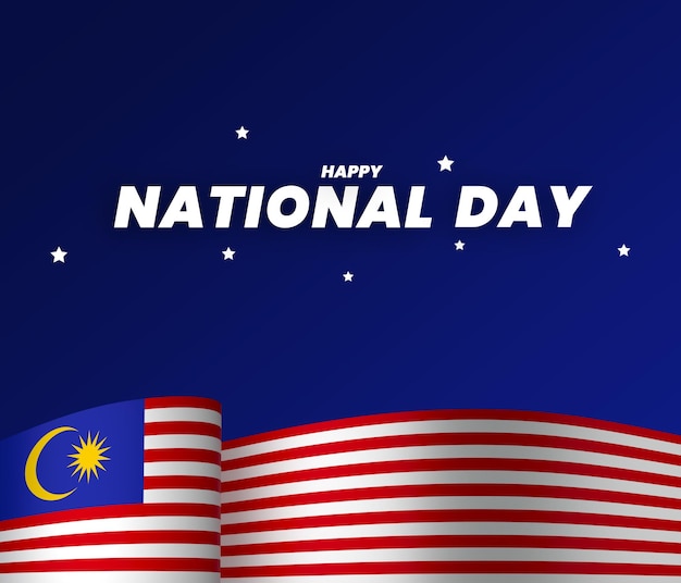 Diseño del elemento de la bandera de malasia banner del día de la independencia nacional cinta psd