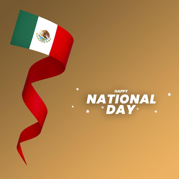 PSD diseño de elemento de bandera de méxico cinta de banner del día de la independencia nacional psd