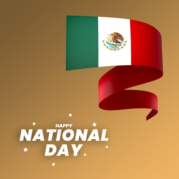 Diseño del elemento de la bandera de México Día de la Independencia nacional Bandera cinta psd