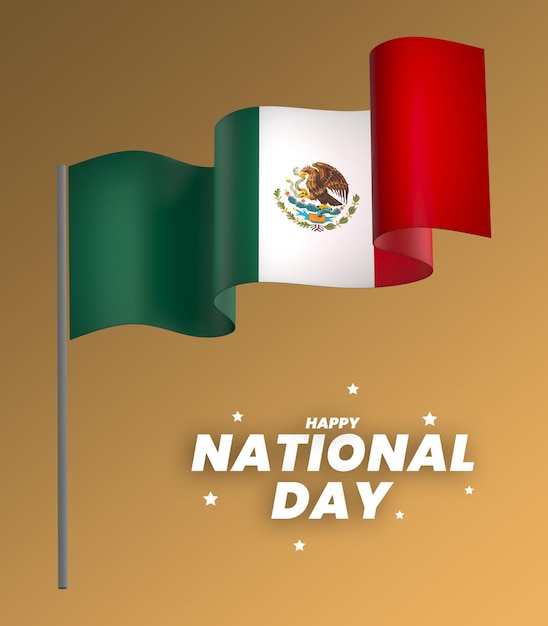 Diseño del elemento de la bandera de México Día de la Independencia nacional Bandera cinta psd