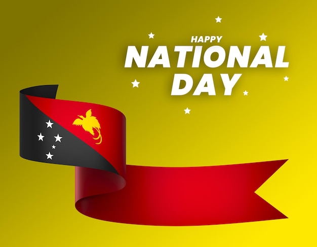 PSD el diseño del elemento de la bandera de papúa nueva guinea el día nacional de la independencia del estandarte de la cinta psd
