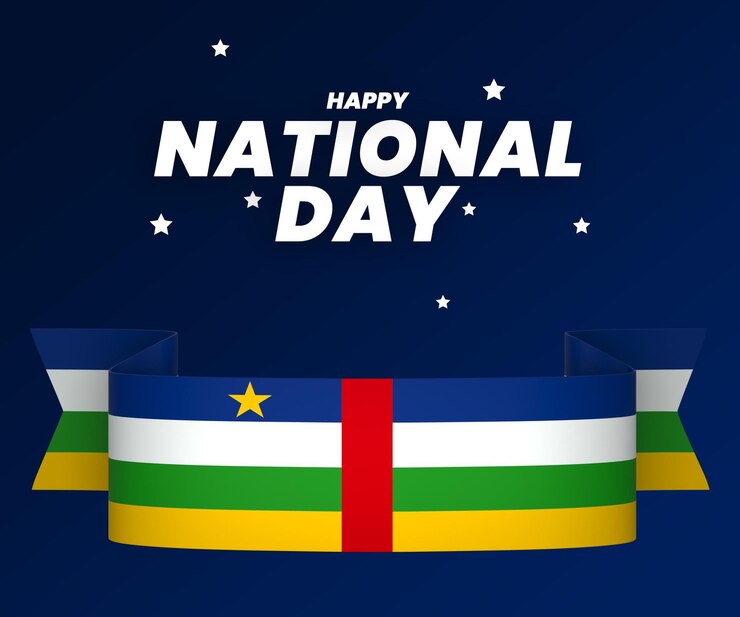 PSD diseño de elemento de bandera de república centroafricana cinta de banner del día de la independencia nacional psd