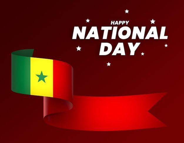 El diseño del elemento de la bandera de Senegal el día de la independencia nacional estandarte cinta psd