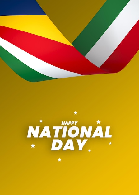 Diseño del elemento de la bandera de las Seychelles día nacional de la independencia estandarte cinta psd