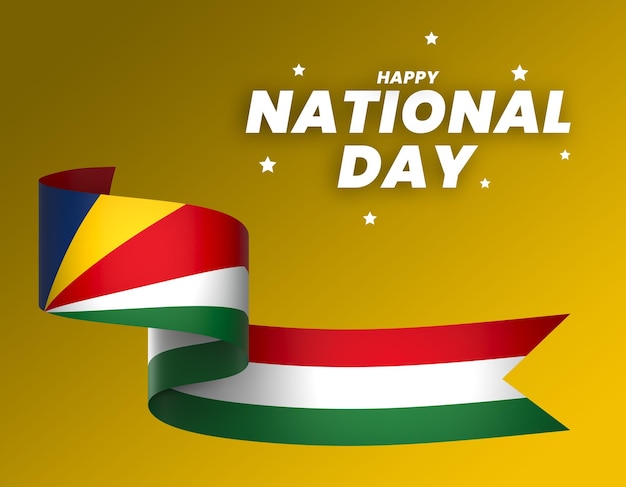 PSD diseño del elemento de la bandera de las seychelles día nacional de la independencia estandarte cinta psd