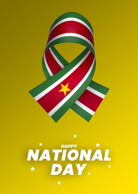 PSD el diseño del elemento de la bandera de suriname el día nacional de la independencia del estandarte de la cinta psd