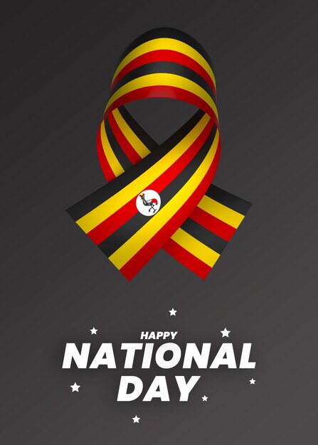 PSD el diseño del elemento de la bandera de uganda el día nacional de la independencia del estandarte de la cinta psd