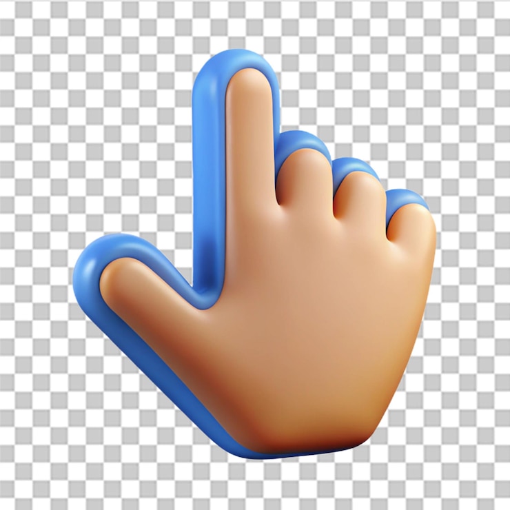 PSD diseño de elementos de maqueta web con el cursor de la mano o el gesto del puntero de la computadora vectorial 3d