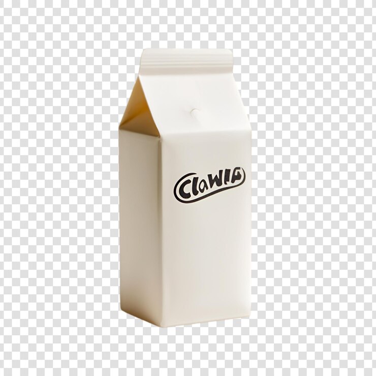 Diseño del embalaje de la marca Clawia para cartones blancos de leche