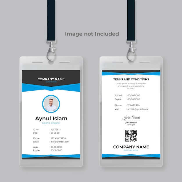 Diseño de la empresa del modelo de tarjeta de identificación del empleado