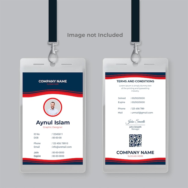 Diseño de la empresa del modelo de tarjeta de identificación del empleado