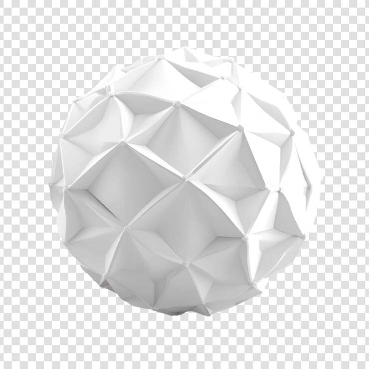 PSD diseño de esfera geométrica blanca abstracta en un fondo transparente