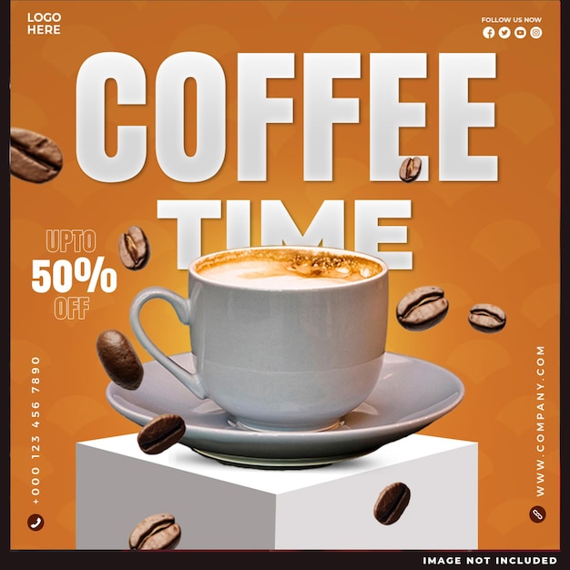 Diseño especial de medios sociales para el café