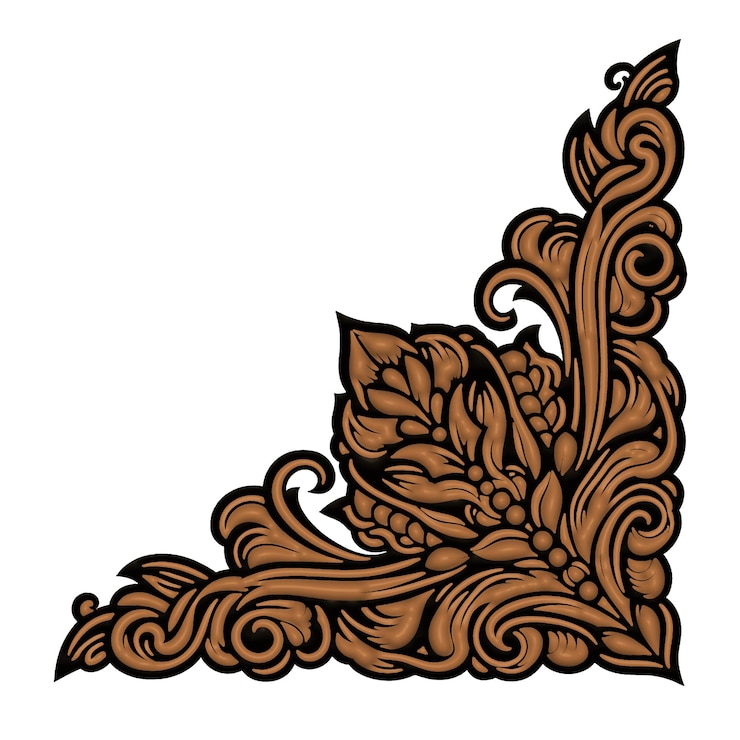 PSD diseño de esquinas ornamentadas