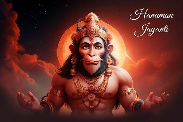 PSD diseño del estandarte de hanuman jayanti psd