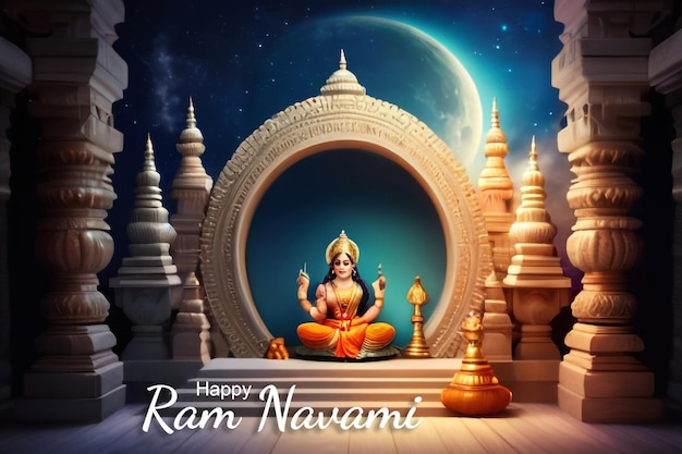 Diseño del estandarte de ram navami psd