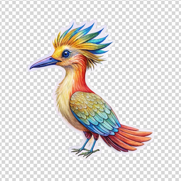 Diseño de etiquetas de aves exóticas dibujadas a mano fondo transparente